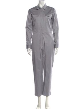 Women’s Gray Utility Jumpsuit with Chest Pocket
